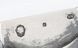 Ezüst(Ag) szalvétatartó, jelzett, 14,5×9 cm, nettó: 87,7 g