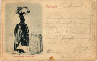1899 (Vorläufer) Kalotaszeg, Tara Calatei; arató nő. Magyarországi erdélyrészi népviselet 4. sz. / Transylvanian folklore (EK)
