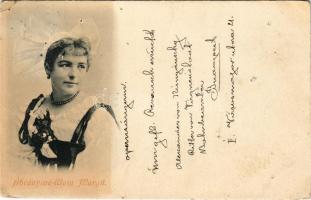 1899 (Vorläufer) Ábrányiné Wein Margit szoprán opera énekesnő (lyukak / pinholes)