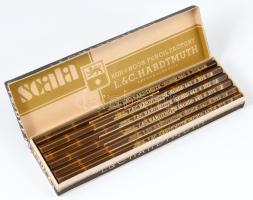 L. & C. Hardtmuth Scala csehszlovák grafit ceruza, 12 db, használatlan állapotban, eredeti dobozában (teljes tartalom)
