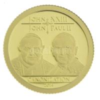 Tanzánia 2014. 1500Sh Au "XXIII. János, II. János Pál - Szentté avatás" mini emlékérem kap...