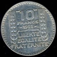 Franciaország 1933. 10Fr Ag T:2/3