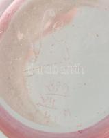 Dekoratív antik emlékpohár, üveg, festett, plasztikus díszítéssel, XIX. sz. vége. Alján 1890-es dátu...