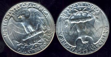 USA 1964. 1/4$ Ag "Washington" (2x) T:1