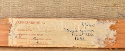 Szinte Gábor (1928-2012): Park este. Olaj, vászon, jelzett. Hátoldalán Képcsarnok Vállalat címkéjéve...