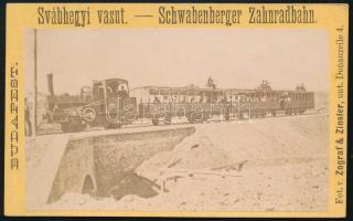 cca 1875 Budapest, svábhegyi vasút, keményhátú fotó Zograf & Zinsler műterméből, 6,5×10,5 cm