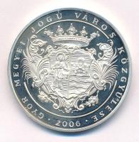 Lebó Ferenc (1960-) 2006 "Borsos Miklós / Győr Megyei Jogú Város közgyűlése" jelzett Ag em...