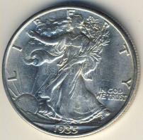 USA 1935D 1/2$ Ag "Walking" T:2/3