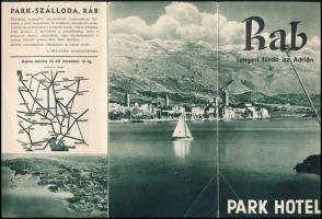 cca 1930 Rab (Horvátország), tengeri fürdő az Adrián, képes idegenforgalmi prospektus