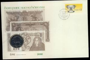Írország 1990. 1Ł bélyeges érmés borítékon, elsőnapi bélyegzővel T:BU