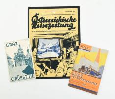 cca 1925-1936 3 db osztrák idegenforgalmi ismertető füzet / kiadvány, német nyelven, fekete-fehér képekkel illusztrálva, vegyes állapotban