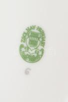 Zsolnay tollazott ezüst szegélyes szószos tál. Kézzel festett, jelzett, hibátlan 19 cm