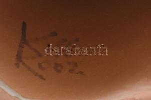 Kis Roóz Ilona: Anya gyermekével. Kézzel festett, mázas kerámia, jelzett. Hibátlan. 18 cm