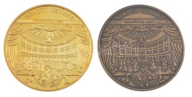 2002. "Nemzeti Színház - Legyen a nemzet zászlóshajója!" 2xklf kétoldalas aranyozott bronz...