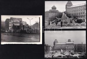 1965 Budapest, a Nemzeti Színház bontása, 6 db fotó, 6×8,5 és 9×14 cm közötti méretekben