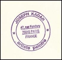 Joseph Kádár (1936-2019): Hommage a Le Corbusier, 1987. Szitanyomat, papír, jelzett, művészpéldány E...