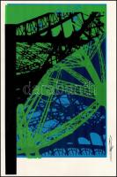 Hervé, Rodolf (1957-2000): Eiffel-torony. Szitanyomat, papír, jelzett. 36x22 cm. / Hervé, Rodolf (19...