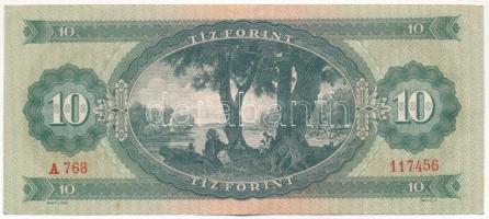 1962. 10Ft "A 768 117456" fordított hátlapi "01"-es alapnyomattal T:III apró fol...