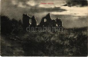 Dézna, Dezna; várrom este / castle ruins at night (r)