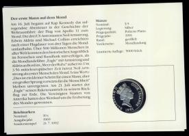 Cook-szigetek 1991. 5$ Ag "Első holdraszállás" érmés borítékon három db bélyeggel, alkalmi...