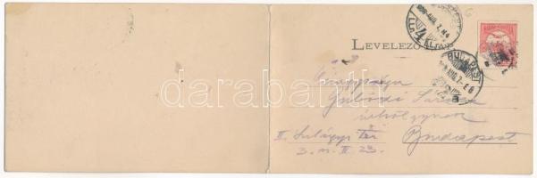 1908 Hátszeg, Hateg; Honisch fényképész felvétele, Groszek Károly kiadása. 2-részes kinyitható panor...