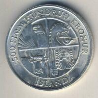 Izland 1974. 500K Ag "1100 éves az első település" T:BU