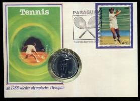 Andorra 1987. 2D "Teniszbajnokság" bélyeges érmés borítékon, elsőnapi bélyegzővel T:BU