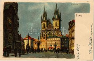 Praha, Prag; Teinkirche / church. litho s: H. Strose