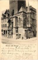1901 Praha, Prag; Die Erkerkapelle am altst. Rathhaus / chapel at the town hall (EK)