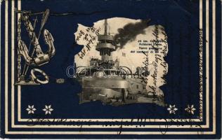 1909 K.u.K. Kriegsmarine 24 cm Geschütz Achterer Turm / Osztrák-magyar haditengerészet hadihajójának 24 cm-es lövege / Austro-Hungarian Navy cannon. Art Nouveau, G. Fano, Pola 1907-08. (EB)