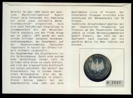 NSZK 1997. 10M Ag "100 éves a dízelmotor" bélyeges érmés borítékon, elsőnapi bélyegzővel, ...