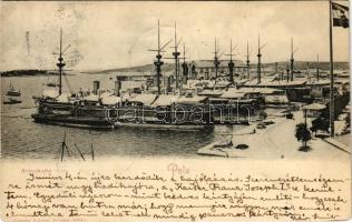1901 Pola, Pula; K.u.K. Kriegsmarine Kriegshafen / Porto di Guerra / Osztrák-magyar haditengerészeti kikötő / Austro-Hungarian Navy port and naval base, shipyard (EK)