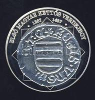 DN "A magyar nemzet pénzérméi - Az első magyar kettős verdejegy" Ag emlékérem 10g T:PP Tanúsítvánnyal!