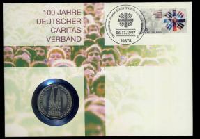 NSZK 1980. 5M "Kölni dóm" bélyeges érmés borítékon, elsőnapi bélyegzővel, hátoldali ismertető tanúsítvánnyal T:BU