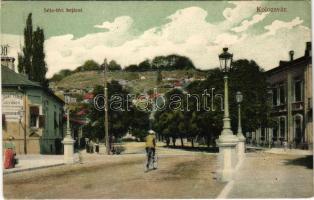 Kolozsvár, Cluj; Séta téri bejárat, Diána gőzfürdő, uszoda, kerékpár. Schuster Emil kiadása / promenade entrance, spa, swimming pool, bicycle (EK)