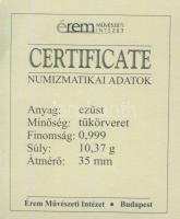 DN "A magyar nemzet pénzérméi - Honfoglalás Millenniumi emlékpénz" Ag emlékérem 10g T:PP T...