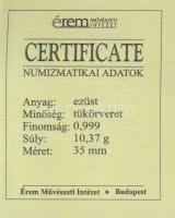 DN "A magyar nemzet pénzérméi - Négyelt címer magyar pénzen" Ag emlékérem 10g T:PP Tanúsít...