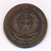 1867. Honvéd Emlék - Az 1867. évi Honvéd Egyletek alakításának emlék zálogául / A Buda Pesti koronázás emlékül 1867 június 8-án kétoldalas bronz emlékérem (38mm) T:3 ph, karc