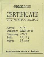 DN "A magyar nemzet pénzérméi - Első kettőskereszt címerben" Ag emlékérem 10g T:PP Tanúsít...