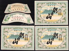cca 1930 45 db háború előtti japán szakés címke. Egyformák. / 45 Japanese sake labels