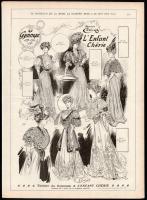 cca 1900 kb. 20 db női divatkép, a francia Le Moniteur de la Mode c. magazinból, nyomat, papír, lap ...