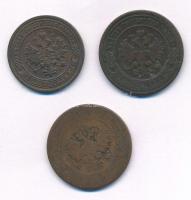 Orosz Birodalom 1870. 2k Cu + 1898. 2k Cu + 1903. 1k Cu T:2-,3
Russian Empire 1870. 2 Kopecks Cu + ...