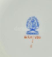 Herendi Viktória mintás bonbonier, rózsás fedéllel. Kézzel festett, jelzett, minimális kopással, d: ...