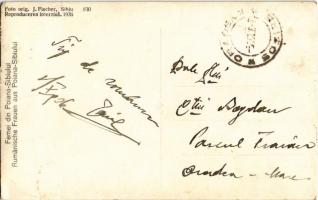 1936 Polyán, Poiana Sibiului; Femei. J. Fischer 830. 1936. / Rumänischen Frauen / Román nők / Romani...