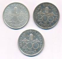 1992-1993. 200Ft "MNB" (3db, 2xklf) T:1-,2 patina
Adamo F13