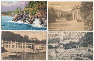 Abbazia és Fiume - 35 db régi képeslap, ebből 14 albumba ragasztva / Opatija and Rijeka - 35 pre-1945 postcards (14 glued in album)