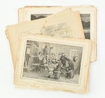 cca 1880 kb. 37 db illusztráció, töbek közt Feszty Árpád rajza után: A vigadó szegénylegény, rotációs fametszet, papír, részben jelzett a metszeten; többségében sérült, foltos, 30x21 cm körüli méretben
