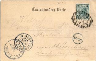 1902 Dreistetten, L. Scherrer's Gasthaus, Gasthaus-Garten / inn, restaurant garden with waiters...