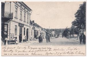 1904 Solca, Szolka, Solka (Bukovina, Bukowina); Ringplatz von Curort Solka / square, shop of Kalman Fischer. Verlag Gregor Lazarowicz (tear)