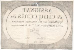 Franciaország 1794. 500L "Assignata" "353 374" T:III,III- középvonalnál fent nag...